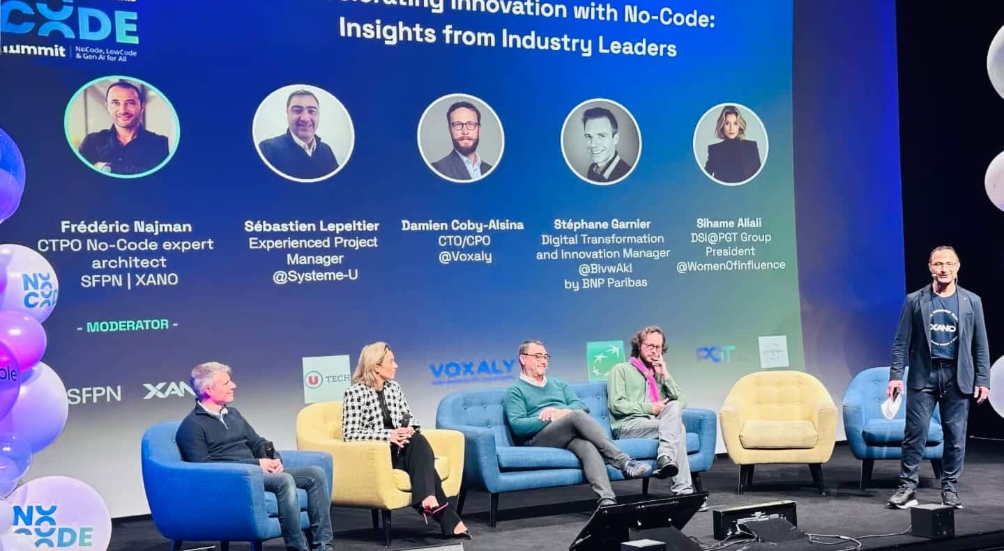 No Code 4 guest panel discussion at the No Code Paris 2024 Summit.